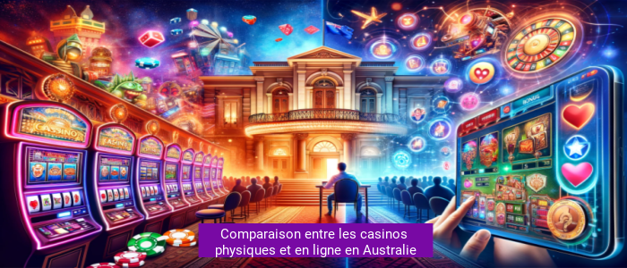 comparaison entre les casinos physiques et en ligne en Australie